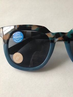 New Teal Marble Carpe Diem Peepers Sun Readers +2.50